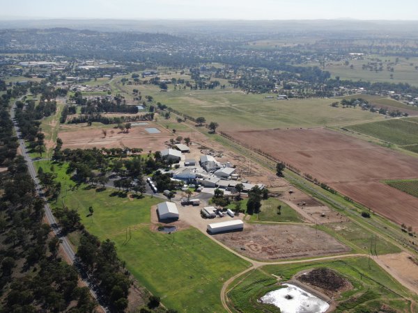 Drone flyover of slaughterhouse
