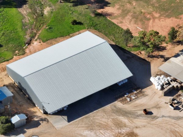 Drone flyover of slaughterhouse