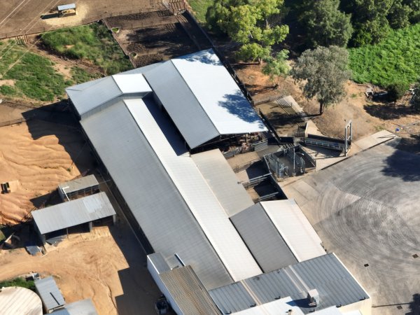 Drone flyover of slaughterhouse