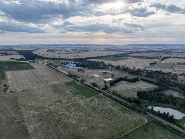 Drone flyover of slaughterhouse