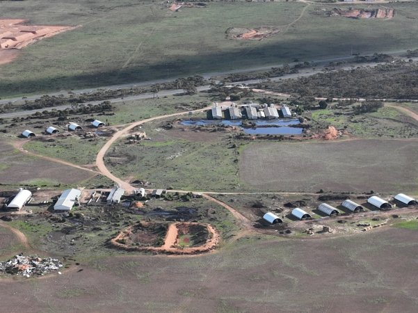 Drone flyover of piggery