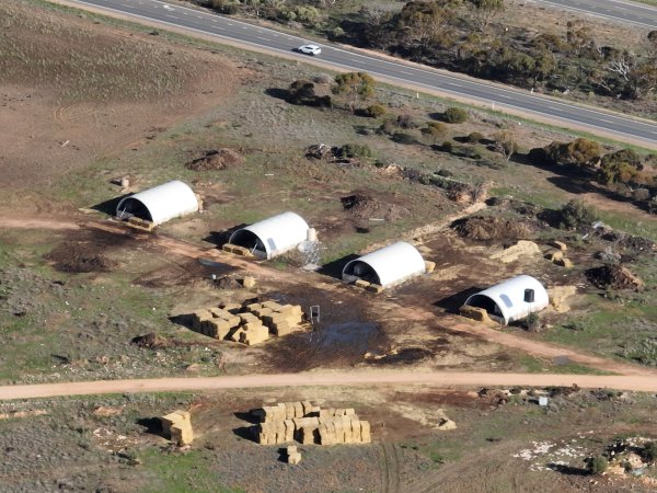 Drone flyover of piggery