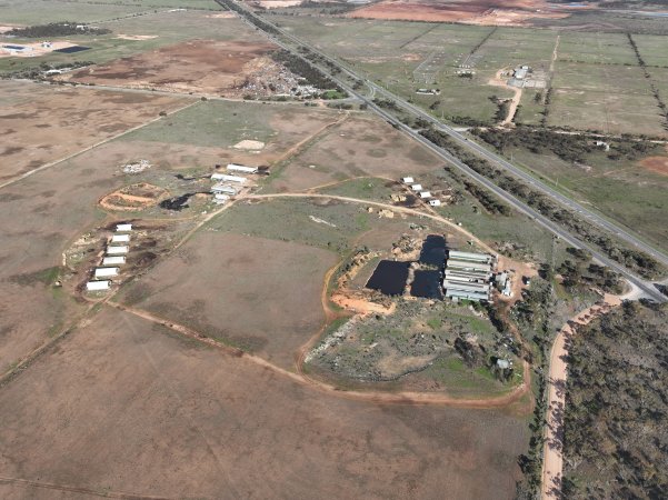 Drone flyover of piggery