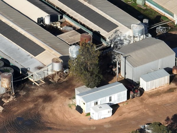 Drone flyover of piggery