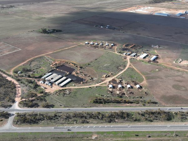 Drone flyover of piggery