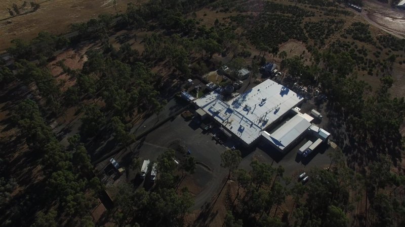 Drone flyover of hatchery