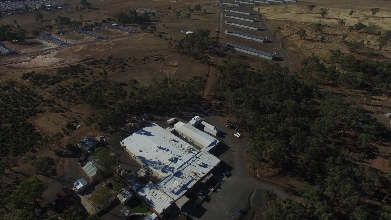 Drone flyover of hatchery