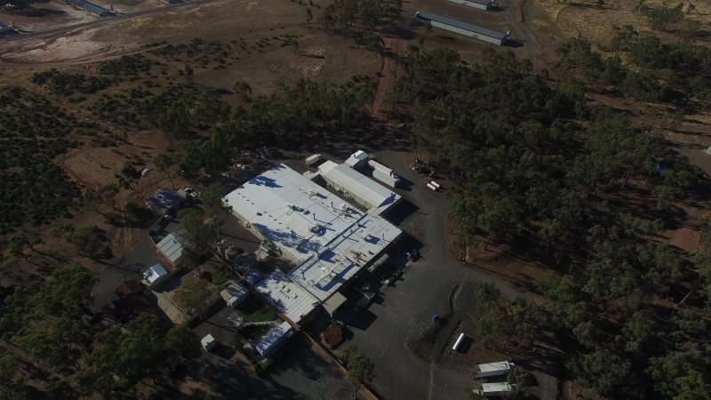 Drone flyover of hatchery