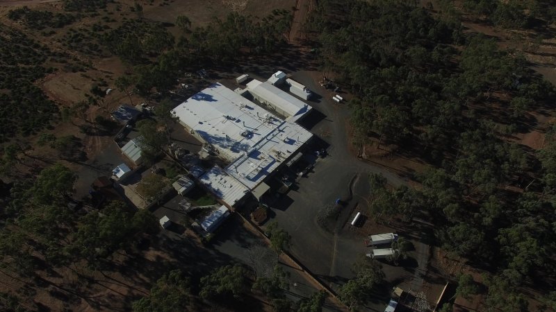 Drone flyover of hatchery