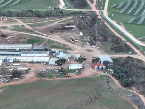 Drone flyover of piggery