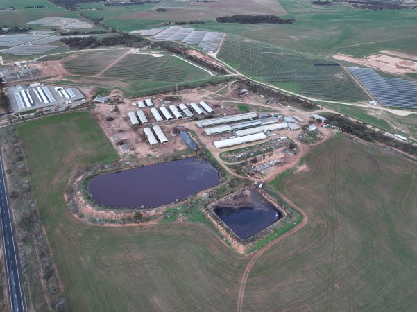 Drone flyover of piggery
