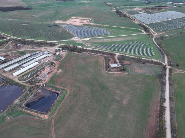 Drone flyover of piggery