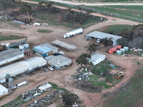 Drone flyover of piggery