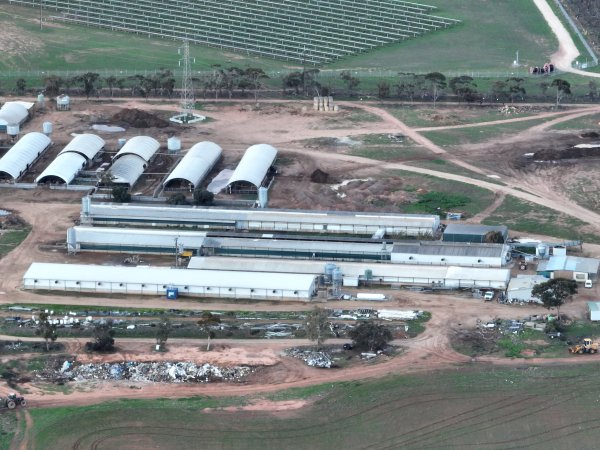 Drone flyover of piggery