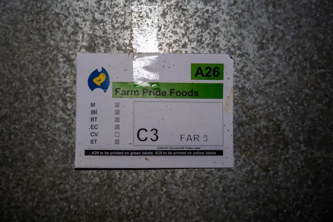 Sign at Farm Pride pullet farm