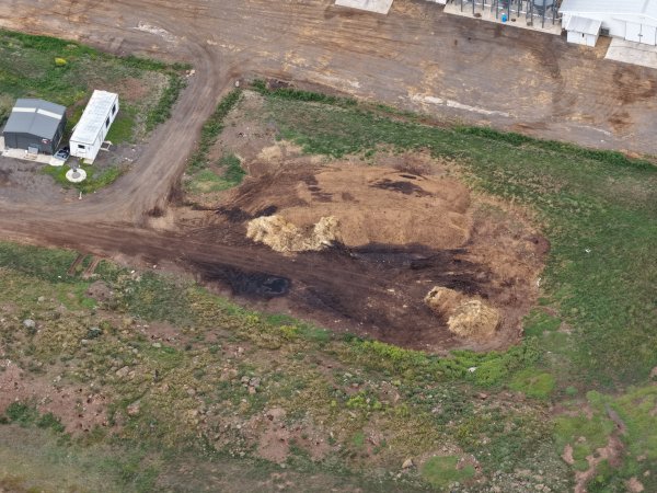 Drone flyover of broiler (meat) chicken farm