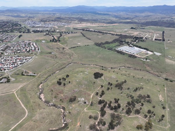 Drone flyover of egg farm