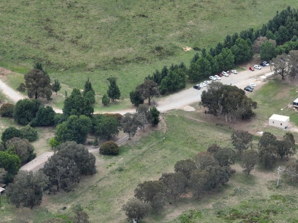 Drone flyover of egg farm