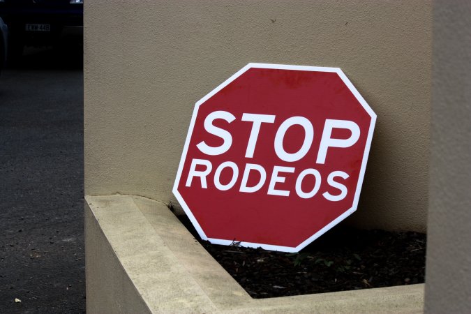 Protest outside of Queanbeyan Rodeo