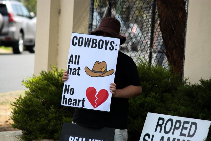 Protest outside of Queanbeyan Rodeo
