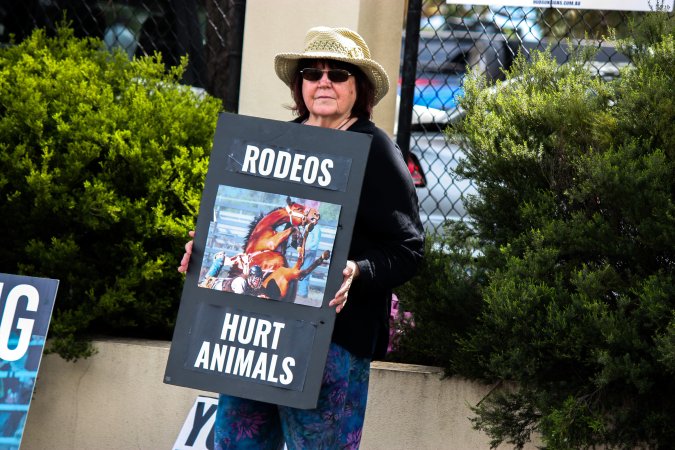 Protest outside of Queanbeyan Rodeo