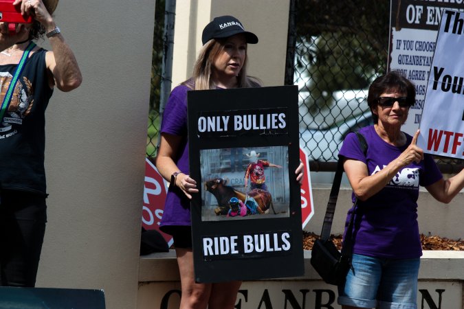 Protest outside of Queanbeyan Rodeo