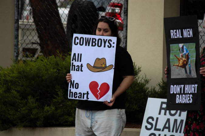 Protest outside of Queanbeyan Rodeo