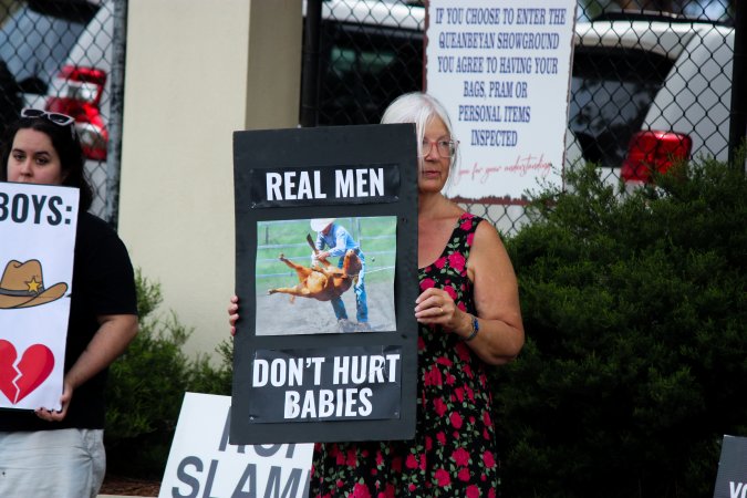 Protest outside of Queanbeyan Rodeo