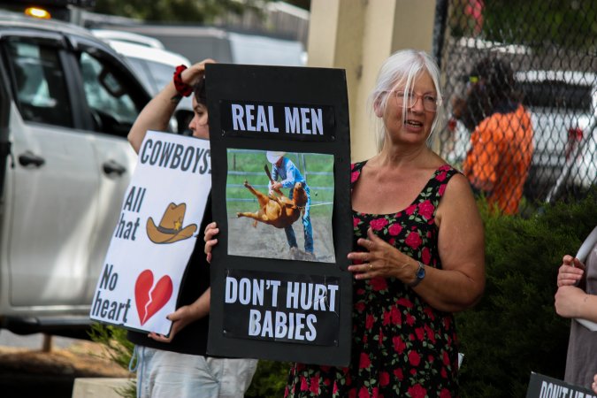Protest outside of Queanbeyan Rodeo