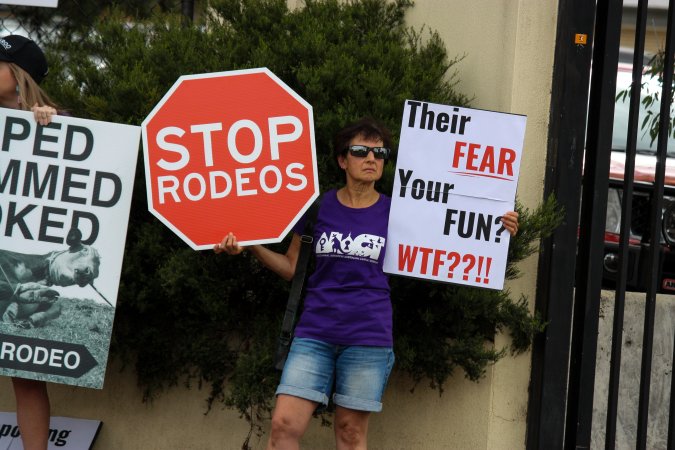 Protest outside of Queanbeyan Rodeo