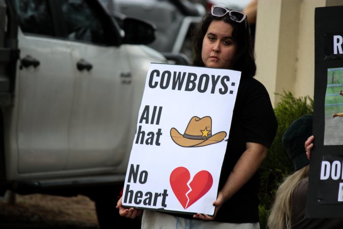 Protest outside of Queanbeyan Rodeo