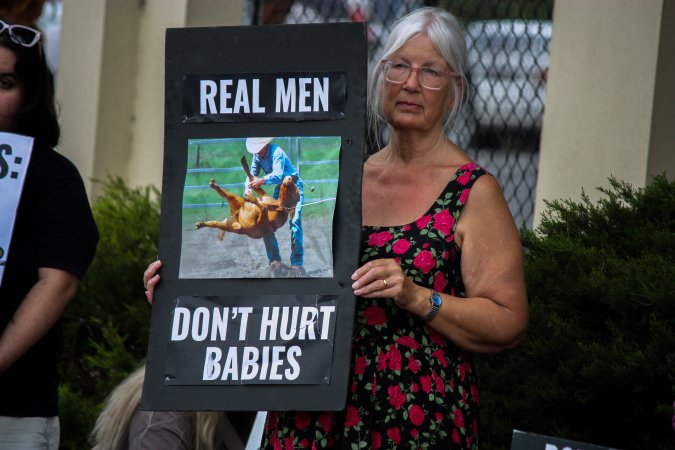 Protest outside of Queanbeyan Rodeo