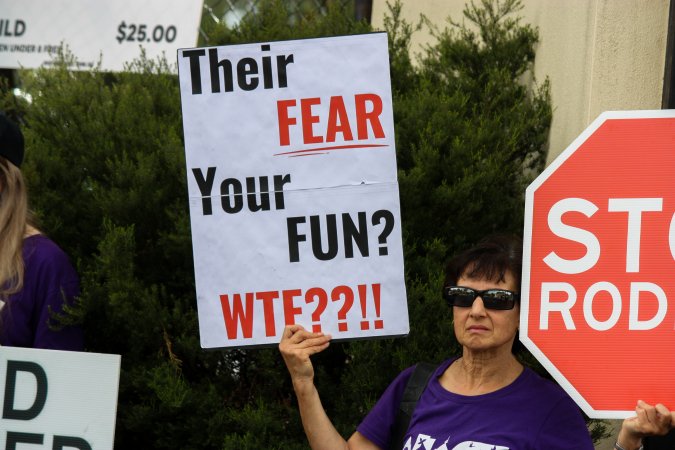 Protest outside of Queanbeyan Rodeo