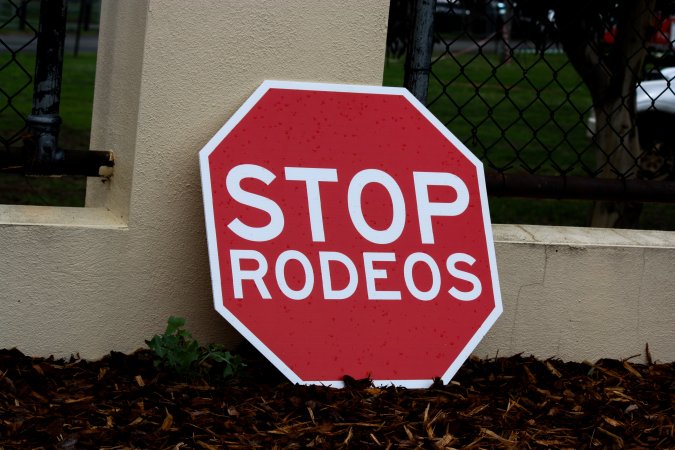 Protest outside of Queanbeyan Rodeo