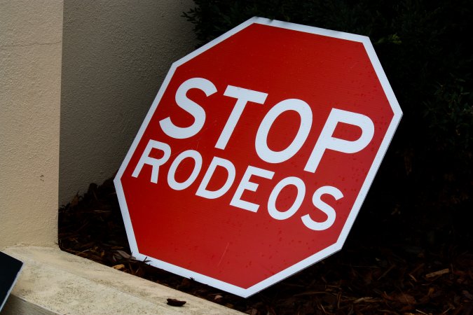 Protest outside of Queanbeyan Rodeo