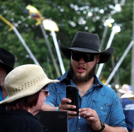 Rodeo-Goers interact with Protest outside of Queanbeyan Rodeo