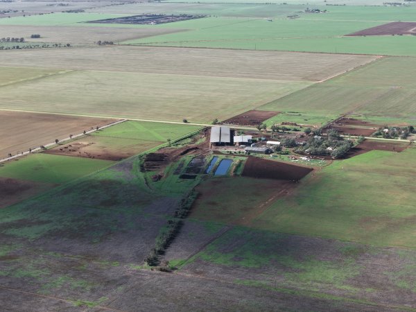 Drone flyover of dairy farm