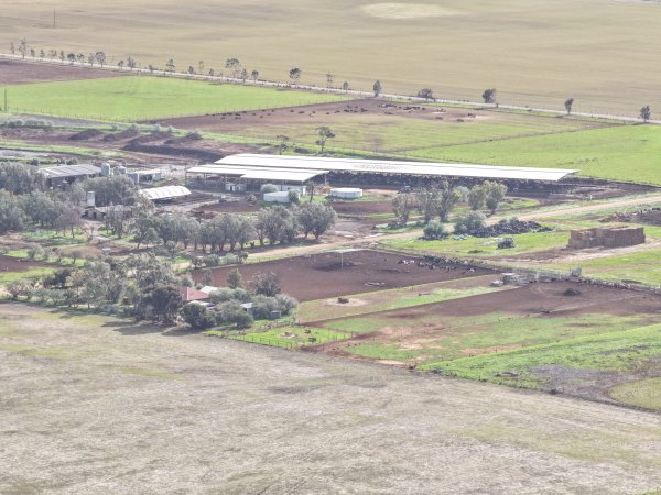 Drone flyover of dairy farm