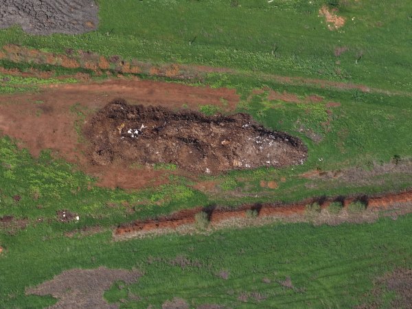 Drone flyover of dead pile at dairy farm