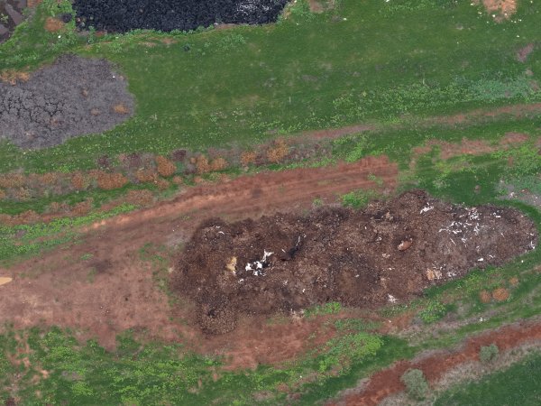 Drone flyover of dead pile at dairy farm