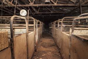 Empty farrowing shed - After closure of farm - Captured at Wally's Piggery, Jeir NSW Australia.