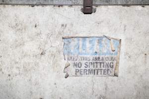 Notice in slaughter room - Australian pig farming - Captured at Wally's Piggery, Jeir NSW Australia.