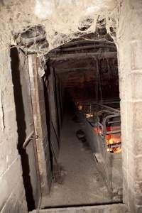 Entrance to farrowing shed - Australian pig farming - Captured at Wally's Piggery, Jeir NSW Australia.