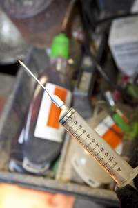 Injections for piglets - Australian pig farming - Captured at Wally's Piggery, Jeir NSW Australia.