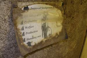 'Improved Stockperson' sign - Australian pig farming - Captured at Wonga Piggery, Young NSW Australia.