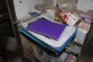 Paperwork in staff area - Australian pig farming - Captured at Wonga Piggery, Young NSW Australia.