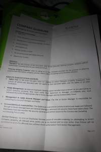 Company document: 'Managing activists and intruders' - Document in office instructing staff how to deal with activists - Captured at Corowa Piggery & Abattoir, Redlands NSW Australia.