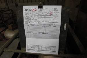 Farrowing record - Australian pig farming - Captured at Nambeelup Piggery, Nambeelup WA Australia.