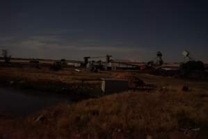 Piggery sheds outside at night - Australian pig farming - Captured at Ludale Piggery, Reeves Plains SA Australia.