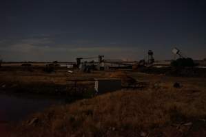 Piggery sheds outside at night - Australian pig farming - Captured at Ludale Piggery, Reeves Plains SA Australia.